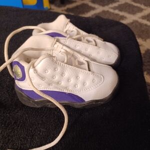Jordan Kids' White and Purple Sneakers